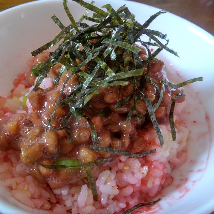 梅ご飯で…うめ～納豆ご飯